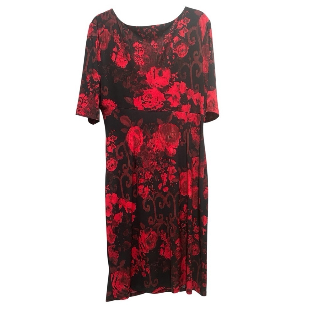 Dark Floral Dress Side Ruching Whimsigoth Goth Grunge Festival Event Sz 16 - Picture 8 of 8